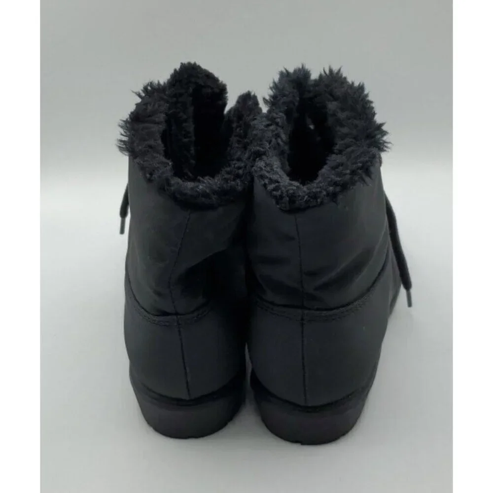 Original Rugged Outback  Womens Ankle Boots Black Waterproof 7.5 Sherpa Grunge